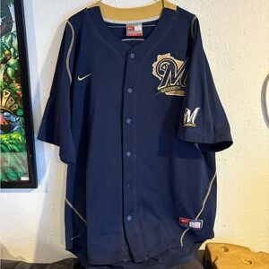Vintage Y2K Nike Milwaukee Brewers Prince Fielder Baseball Jersey